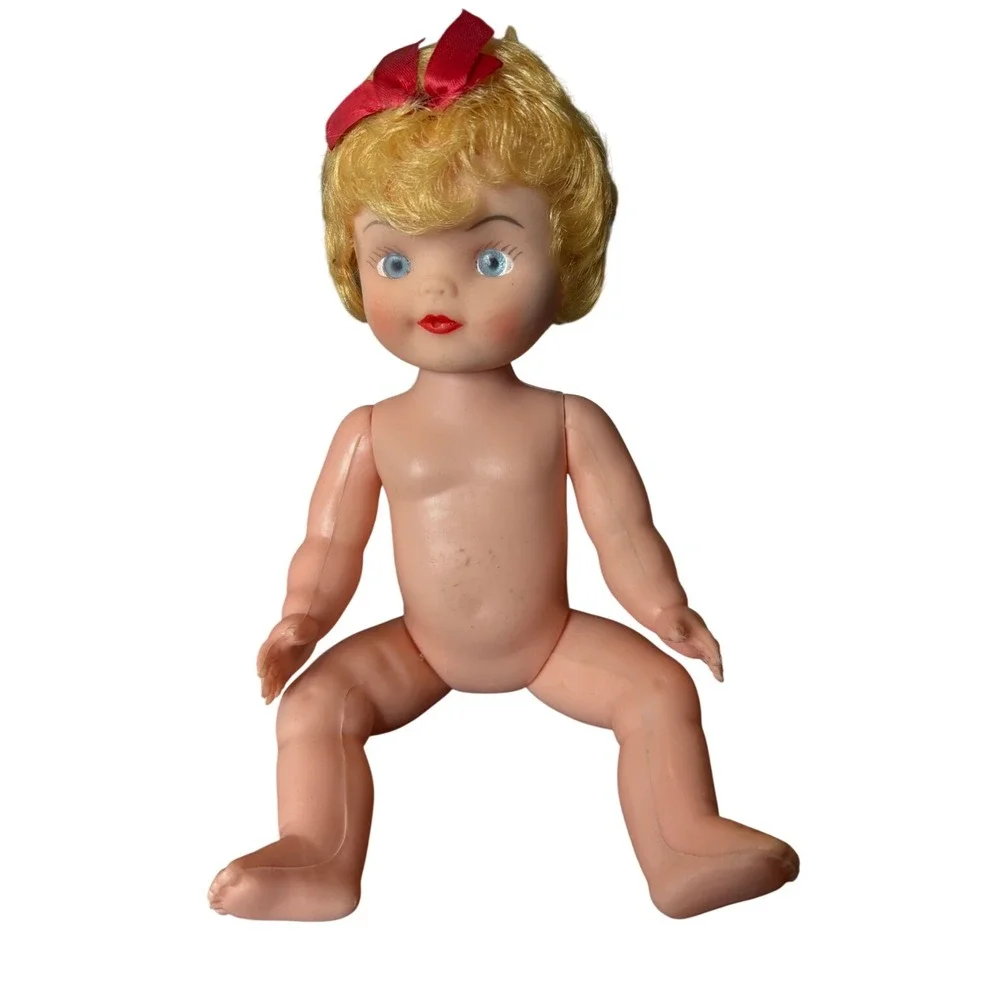 Vintage Playmates Doll 10 Inch Blonde Hair Blue Eyes Made in Hong Kong Retro Toy